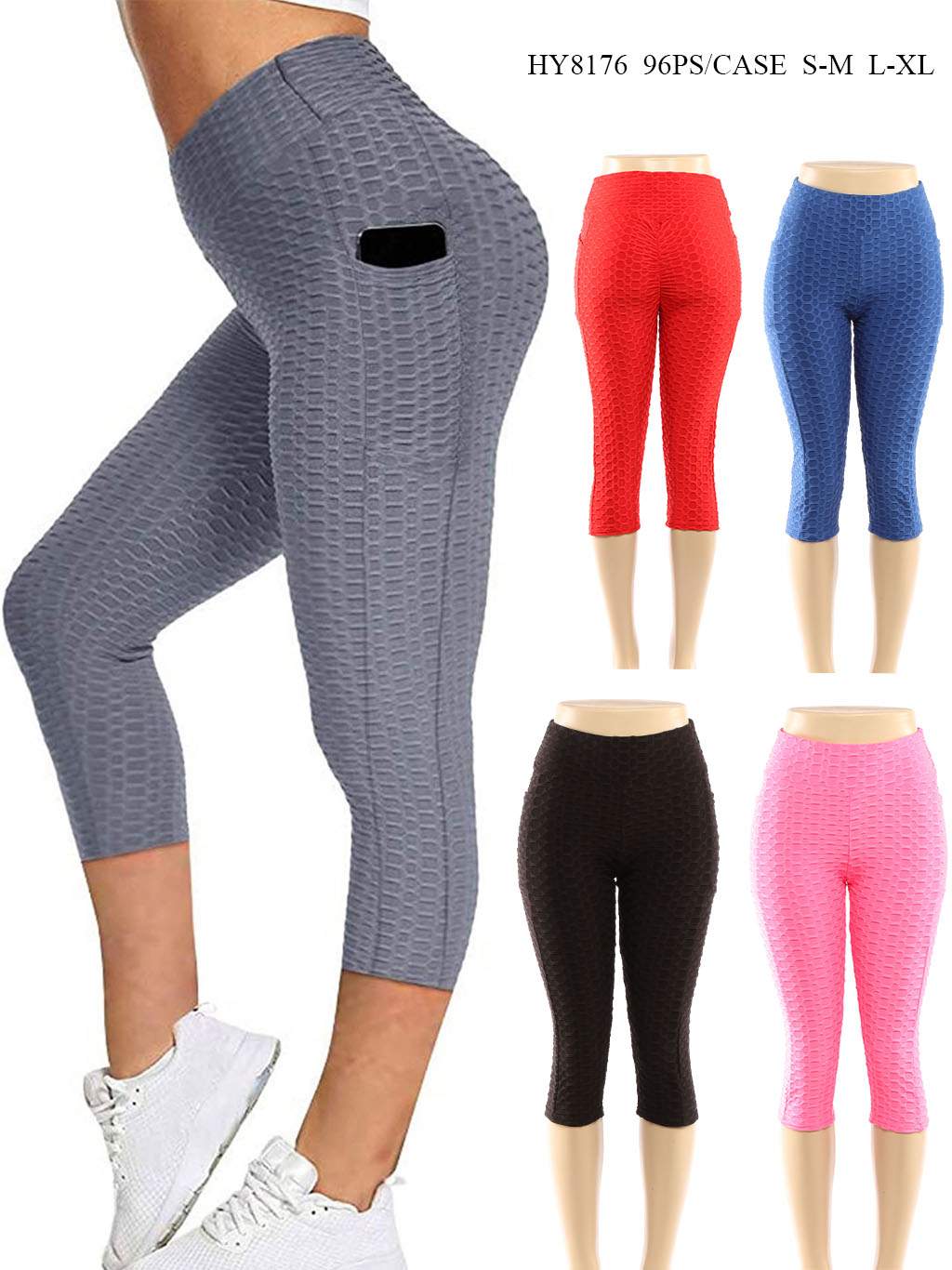 Buy Capri Leggings with Pockets for Women Tummy Control High